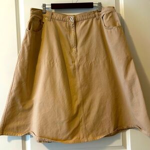 Denim 24/7 100% Cotton Khaki Skirt